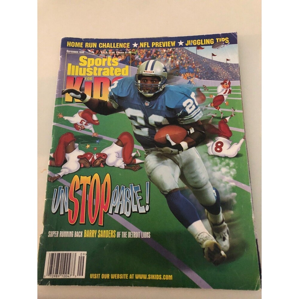 Barry Sanders Sports Illustrated Kids September 1998 - Includes Schedule Card